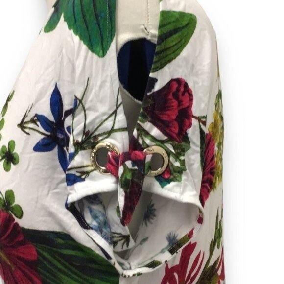 Calvin Klein Women’s Cold Shoulder Floral Top, White Floral, size S - Picture 3 of 8